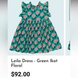 Pink Chicken Green and Pink Floral Kids Dress